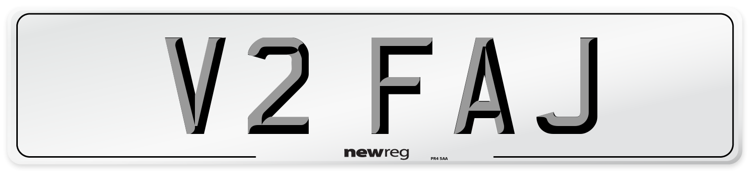 V2 FAJ Number Plate from New Reg